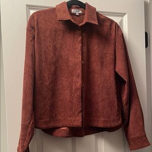 Women's Rust Corduroy Button-Up Jacket